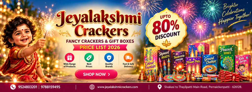 Jeyalakshmi Crackers 2026 Festive Banner